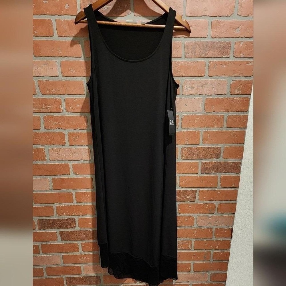 New York and company medium black dress stretchy with tag sku41‎